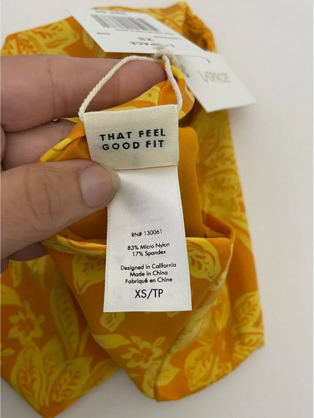 NWT L*SPACE High Tide High Waisted Classic Bikini Bottom Yellow Floral XS